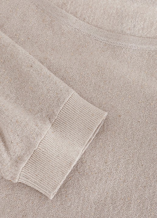 Phase Eight Cristine fijngebreide trui met pailletten - detail 5 beige