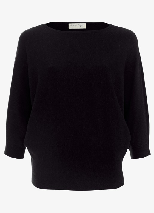 Phase Eight Cristine fijngebreide trui met stretch - voorkant 2 donkerblauw