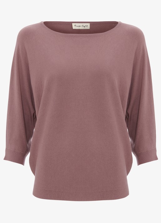 Phase Eight Cristine fijngebreide trui met vleermuismouw - voorkant 5 taupe
