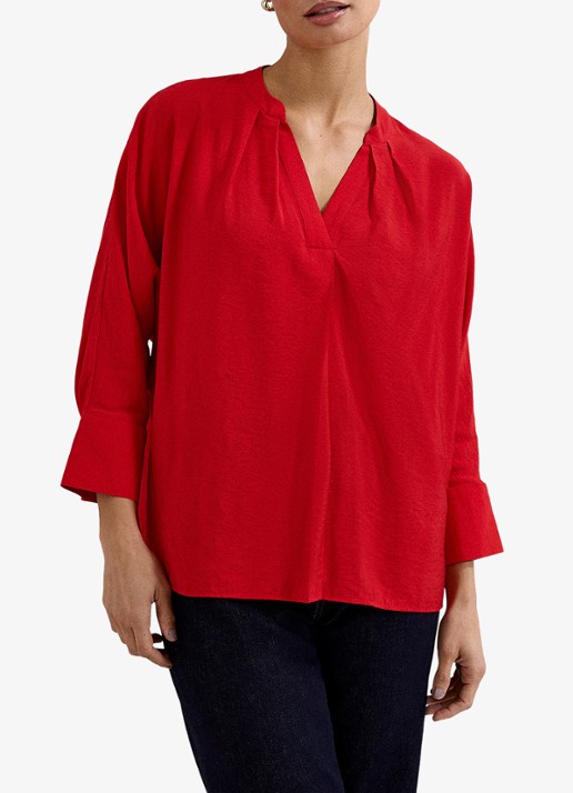Phase Eight Cynthia blouse met V-hals - detail 2 rood