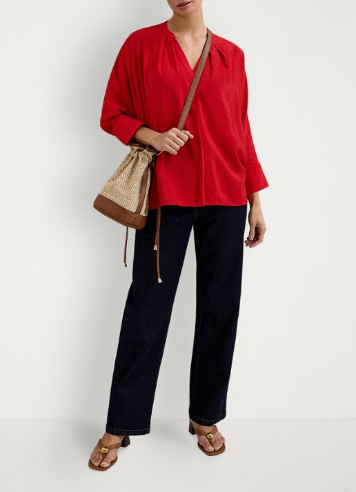 Phase Eight Cynthia blouse met V-hals - detail 5 rood