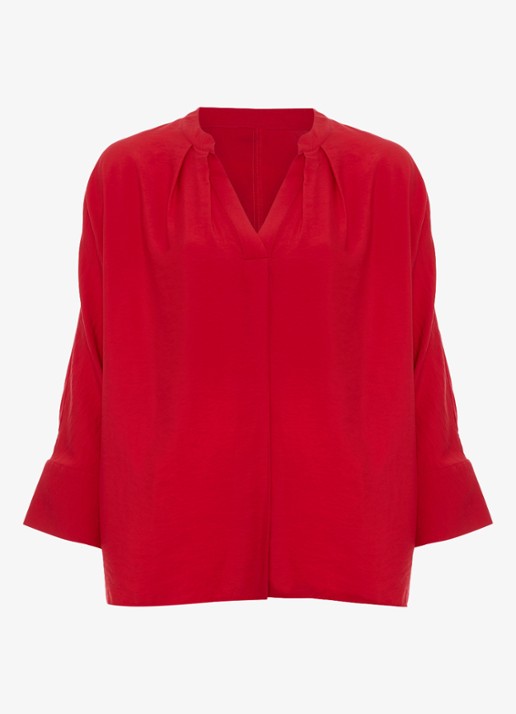 Phase Eight Cynthia blouse met V-hals - voorkant 7 rood