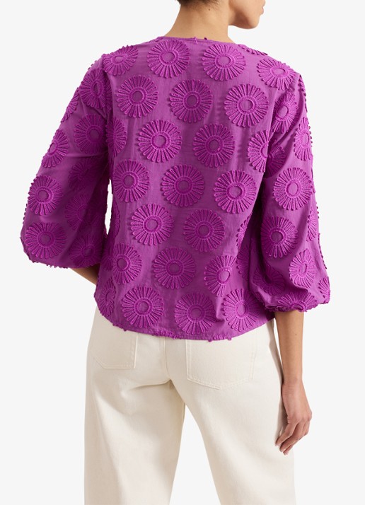 Phase Eight Daisy blouse met structuur - achterkant 7 paars