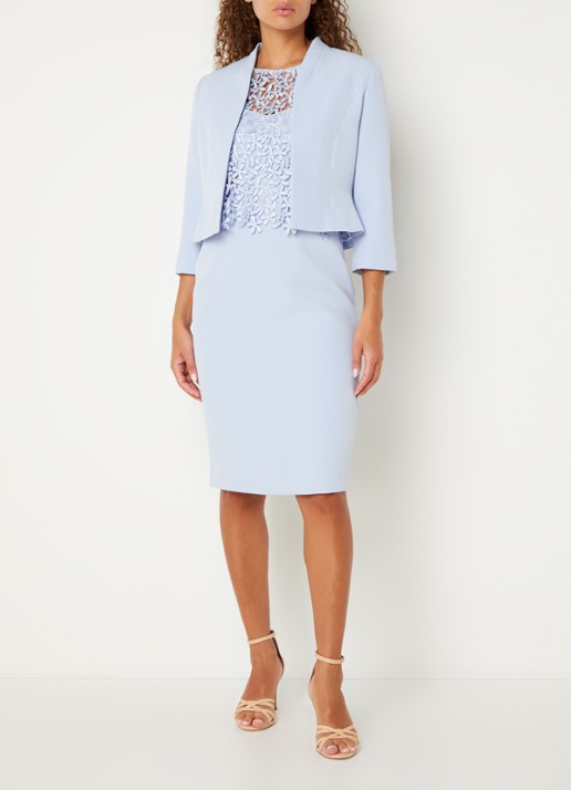 Phase Eight Daisy bolero met schoudervulling - voorkant 4 lichtblauw