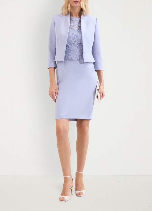 Phase Eight Daisy cropped blazer  - voorkant 2 lichtblauw