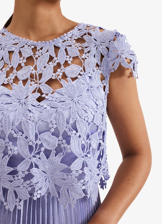 Phase Eight Dana midi jurk met plooidetail - detail 5 lavendel