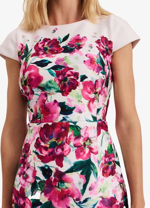 Phase Eight Dannas midi jurk met bloemenprint - detail 4 roze