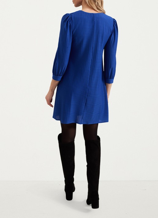 Phase Eight Dannie mini jurk met structuur - achterkant 6 kobaltblauw