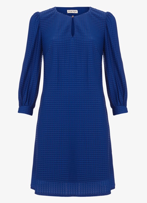 Phase Eight Dannie mini jurk met structuur - voorkant kobaltblauw