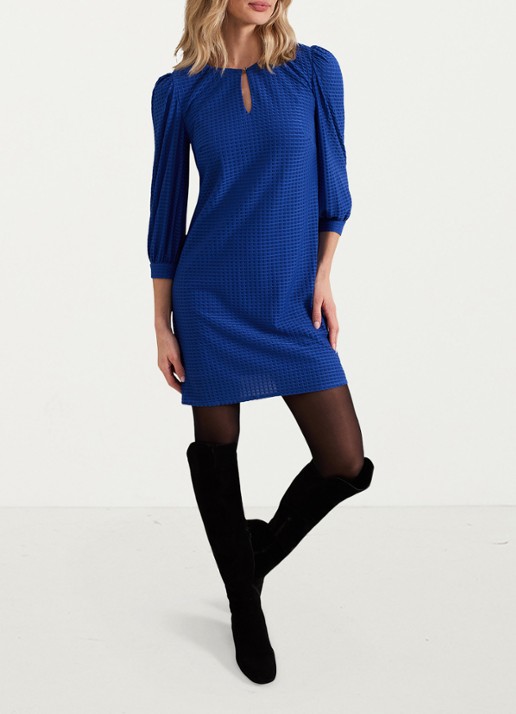 Phase Eight Dannie mini jurk met structuur - voorkant 2 kobaltblauw