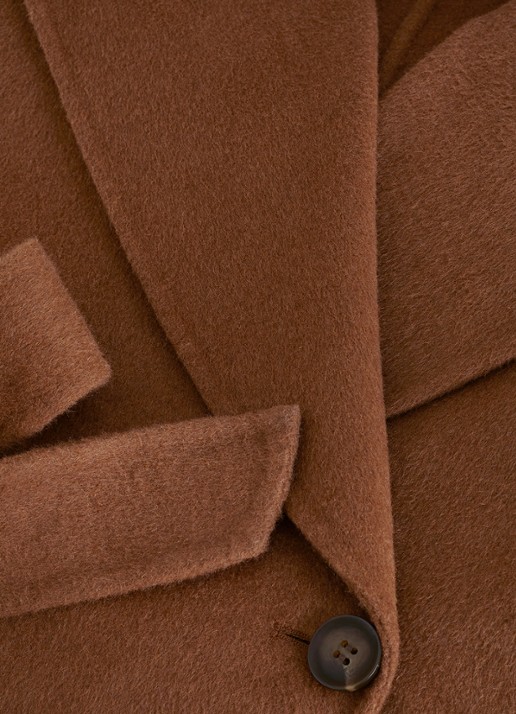 Phase Eight Darcy mantel in wolblend met strikceintuur - detail 7 bruin