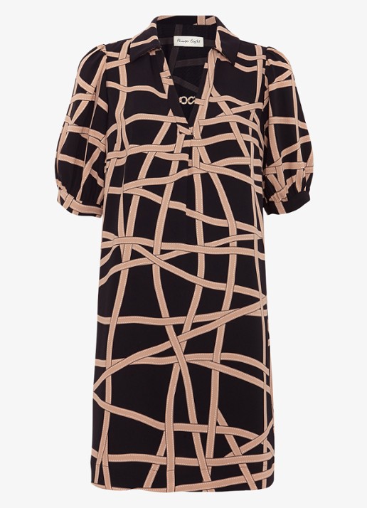 Phase Eight Darlia mini tuniekjurk met print - voorkant 7 camel