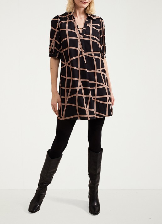 Phase Eight Darlia mini tuniekjurk met print - voorkant 8 camel