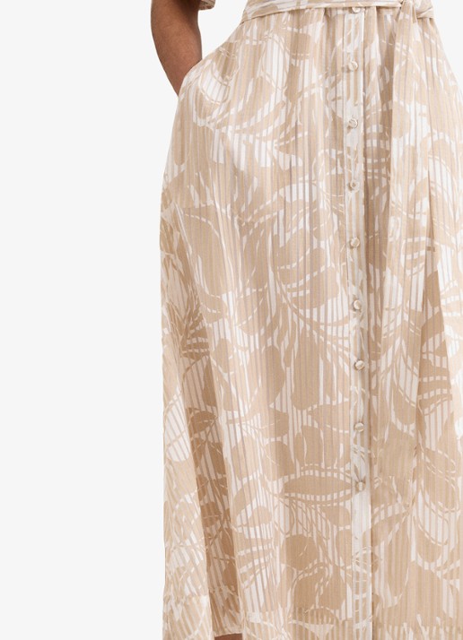 Phase Eight Delphine midi blousejurk met print en pofmouw - detail 5 creme