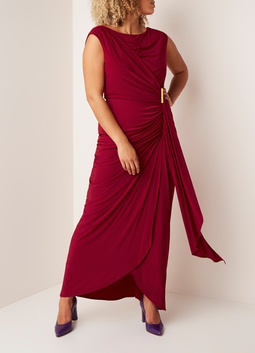 Phase Eight Donna galajurk met metaaldetail - voorkant 5 bordeauxrood