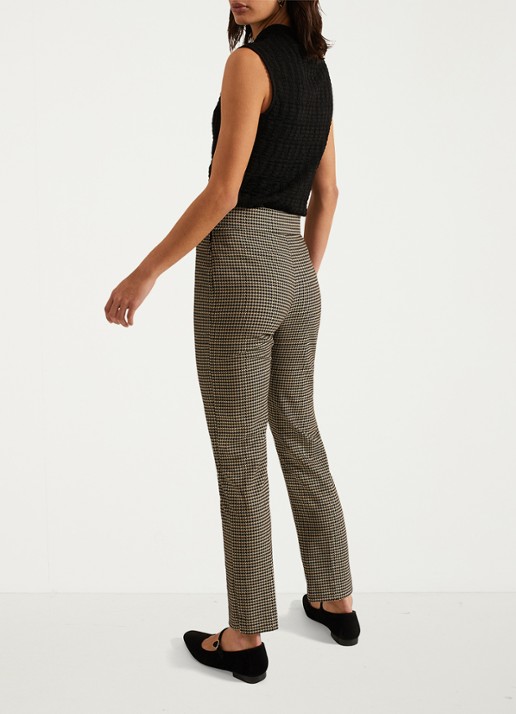 Phase Eight Donna high waist tapered fit pantalon met print - achterkant 7 camel