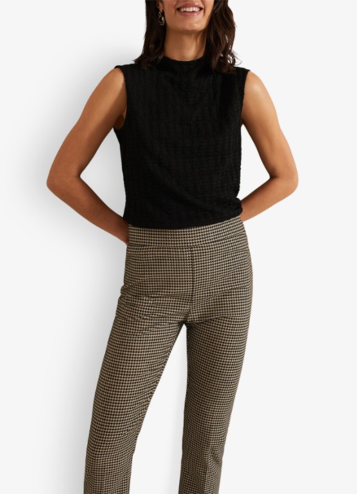 Phase Eight Donna high waist tapered fit pantalon met print - detail 5 camel