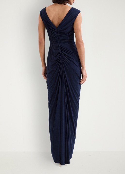 Phase Eight Donna maxi jurk met gedrapeerd detail - achterkant 3 donkerblauw