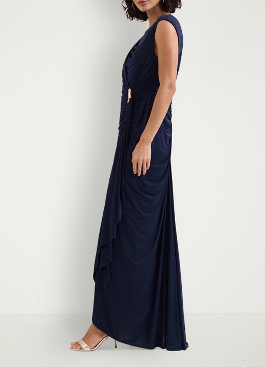 Phase Eight Donna maxi jurk met gedrapeerd detail - detail 8 donkerblauw
