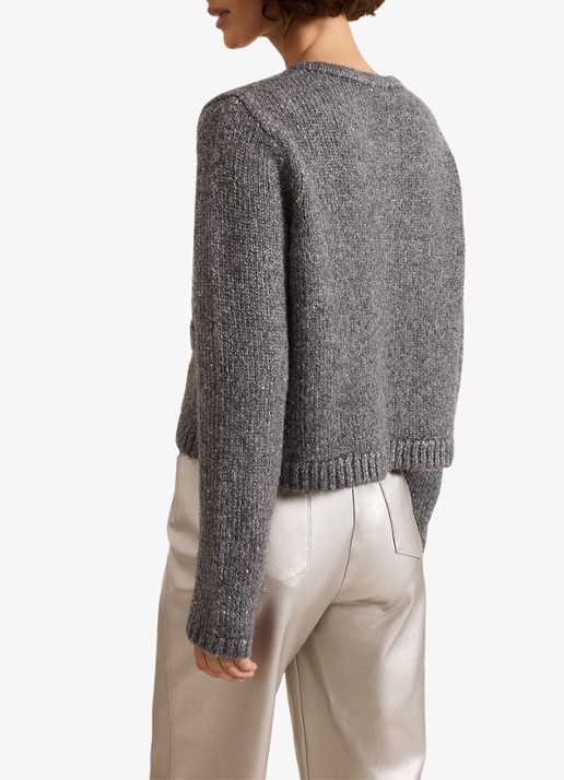 Phase Eight Eden fijngebreid vest met pailletten - achterkant 8 grijs
