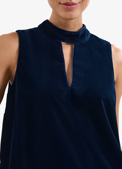Phase Eight Eilish top van fluweel - detail 5 donkerblauw