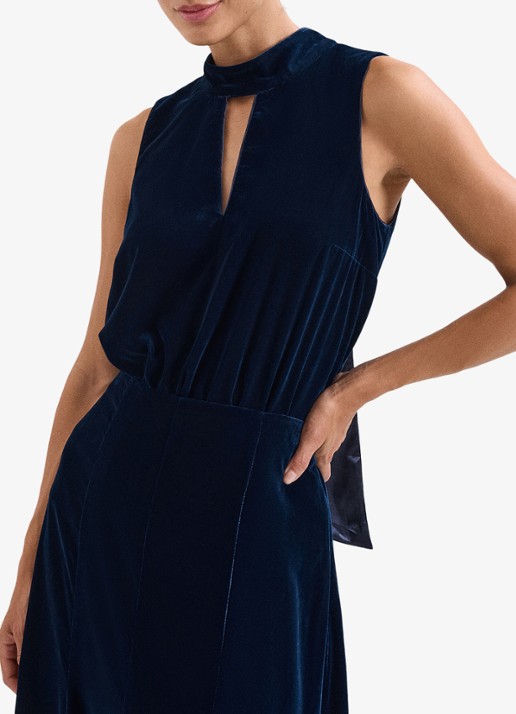 Phase Eight Eilish top van fluweel - detail 6 donkerblauw