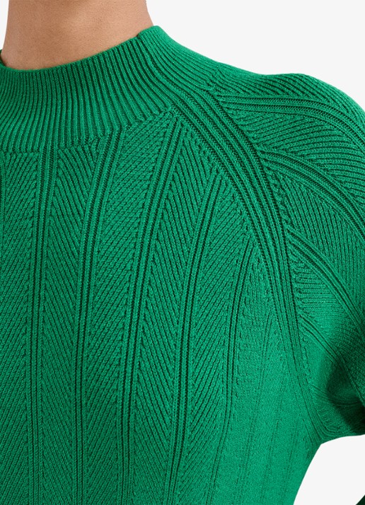 Phase Eight Eleana grofgebreide midi trui-jurk met vleermuismouw - detail 5 groen