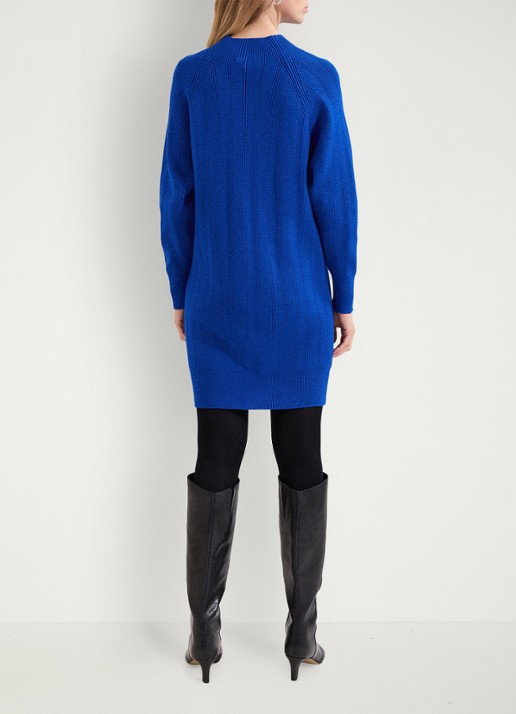 Phase Eight Eleana grofgebreide midi trui-jurk met vleermuismouw - achterkant 3 donkerblauw