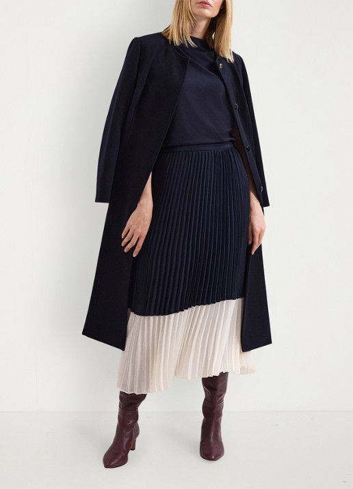 Phase Eight Eleanor midi rok met plooien - detail 6 donkerblauw