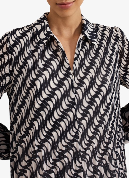 Phase Eight Eleanor mini tuniekjurk met grafische print - detail 4 donkerblauw