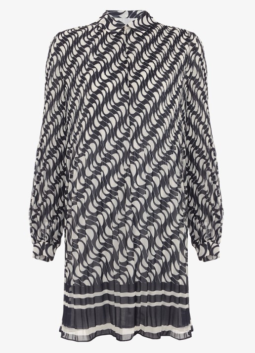 Phase Eight Eleanor mini tuniekjurk met grafische print - voorkant donkerblauw