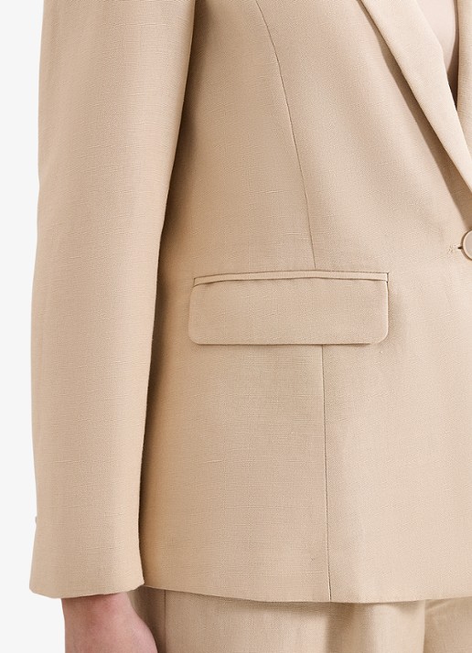 Phase Eight Elena blazer in linnenblend - detail 6 beige