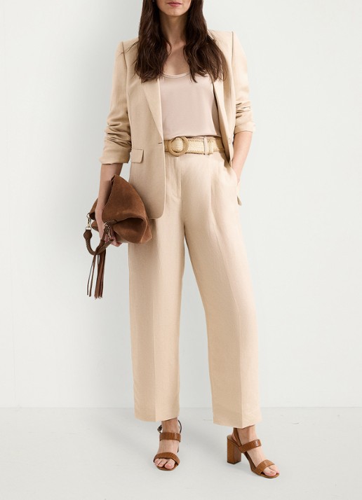 Phase Eight Elena blazer in linnenblend - voorkant 3 beige