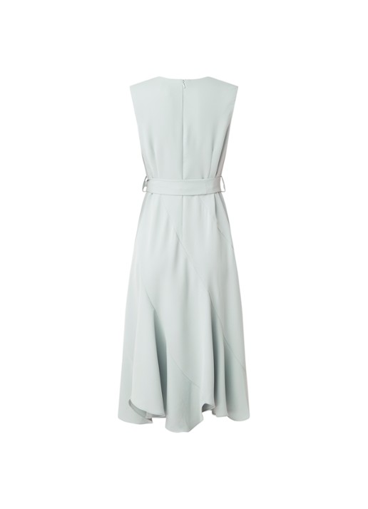 Phase Eight Elena midi jurk met overslag en strikceintuur - achterkant lichtgroen