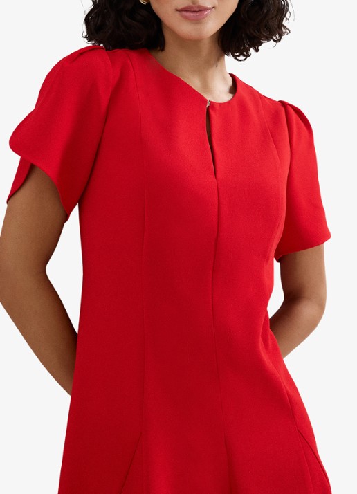 Phase Eight Elia mini jurk met pofmouw - detail 2 rood