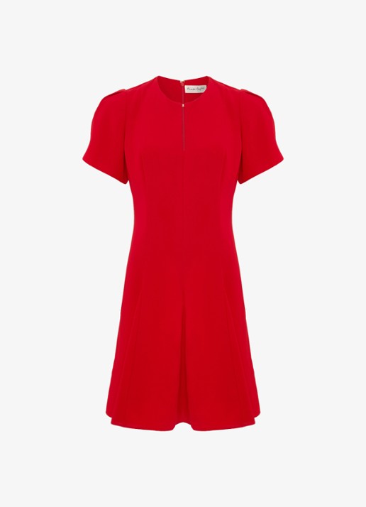 Phase Eight Elia mini jurk met pofmouw - voorkant 7 rood