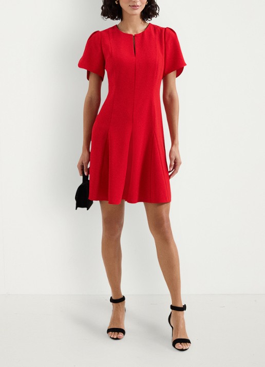 Phase Eight Elia mini jurk met pofmouw - voorkant 8 rood
