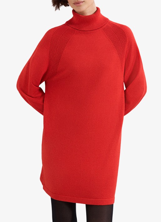 Phase Eight Ellie fijngebreide mini jurk met col