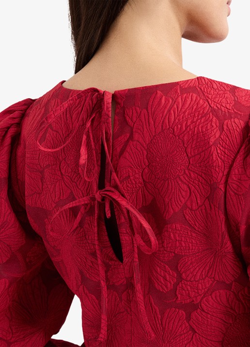 Phase Eight Ellis top met bloemenprint - detail 6 donkerrood