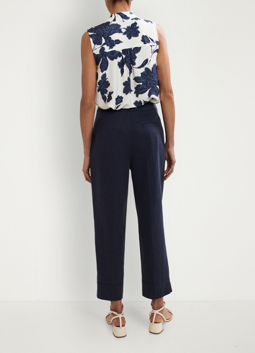 Phase Eight Ellwood high waist straight fit pantalon  - achterkant donkerblauw