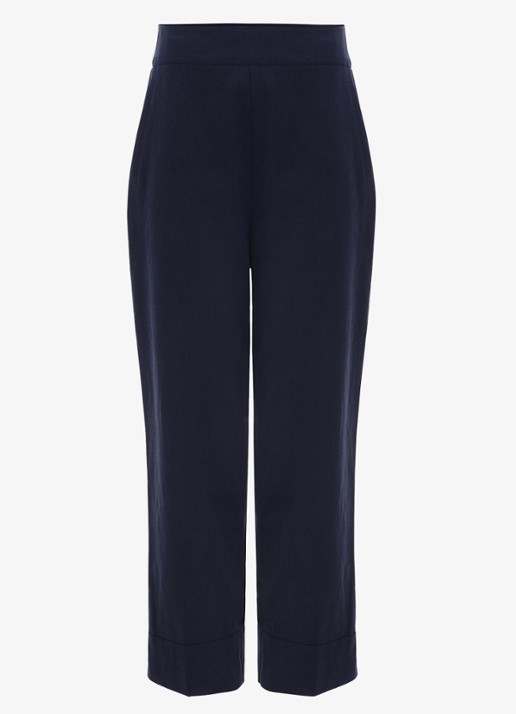Phase Eight Ellwood high waist straight fit pantalon  - voorkant 2 donkerblauw