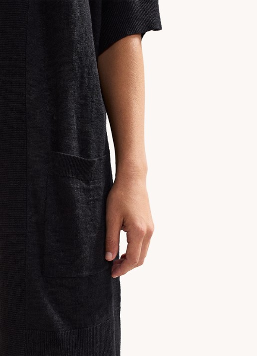 Phase Eight Elma fijngebreid vest met steekzakken - detail 6 zwart