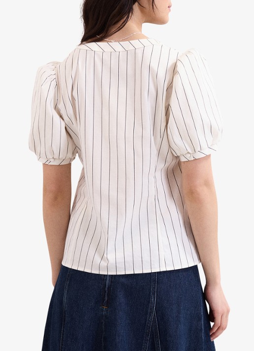 Phase Eight Elora blouse met streepprint - achterkant 3 wit