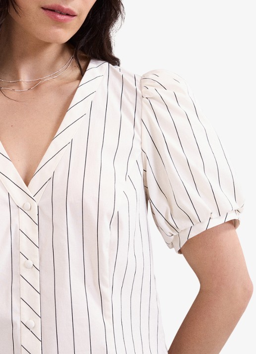 Phase Eight Elora blouse met streepprint - detail 5 wit