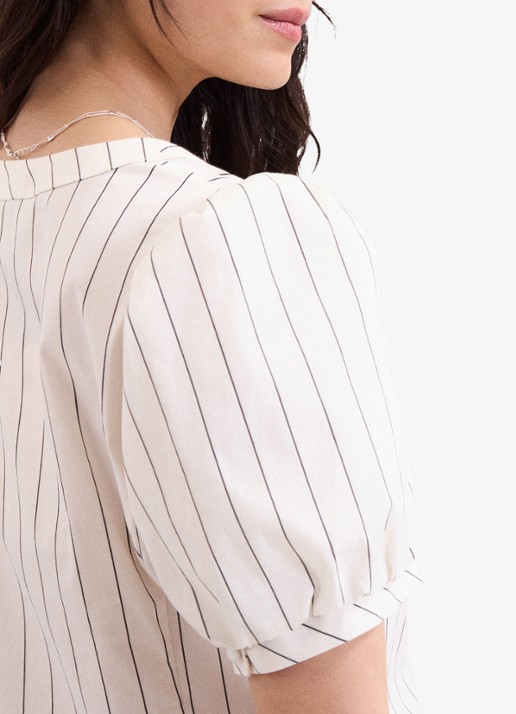 Phase Eight Elora blouse met streepprint - detail 6 wit
