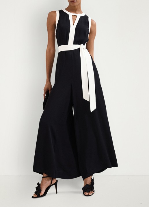 Phase Eight Elowen wide fit jumpsuit net strikceintuur