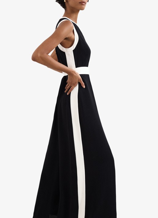 Phase Eight Elowen wide fit jumpsuit net strikceintuur - detail 5 zwart