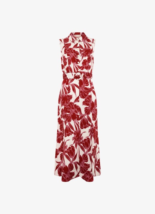Phase Eight Elspeth midi jurk met bloemenprint - voorkant rood