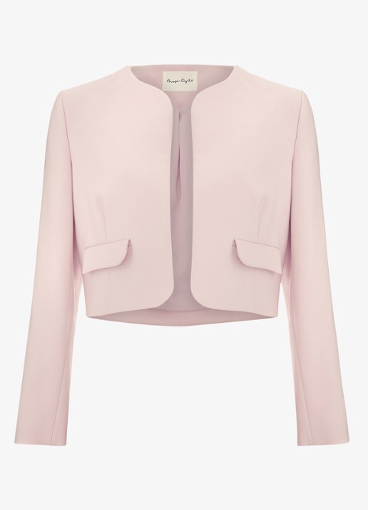 Phase Eight Emma bolero met klepzakken - voorkant 5 lichtroze