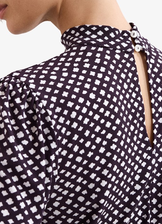 Phase Eight Esme blouse met stippenprint - detail 3 paars